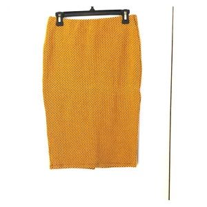 ZARA Yellow and Purple Stretch Knit Midi Skirt